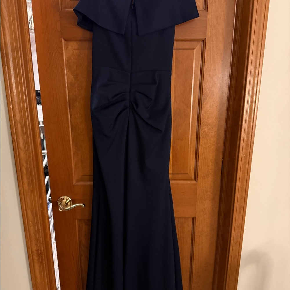 Xscape Midnight Blue Ruffle Gown - Picture 2 of 4